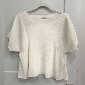 Madewell cream ribbed top - size Small!
